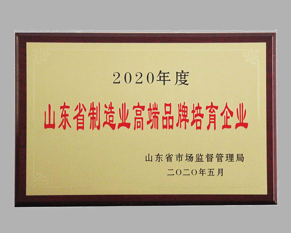 5山東省制造業高端品牌培育企業